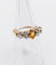 Bague jarretière antique en or rose 18k et platine, citrine et diamants