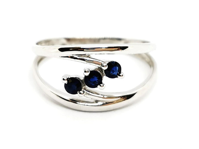 Bague 58 Bague Or blanc Saphir 58 Facettes 1180544CD