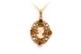 Pendentif Art Nouveau en or jaune 18 carats serti de perles et d'un camée