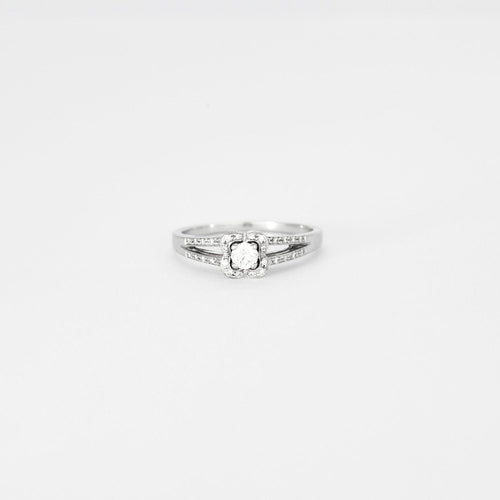 Bague 61 MAUBOUSSIN - Solitaire or blanc diamants 58 Facettes LP830/13