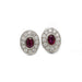 Boucles d'oreilles Boucles d'oreilles or blanc diamants et rubis 58 Facettes 180121R