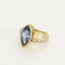 Bague 52 Bague en or jaune, saphir et diamants 58 Facettes REU1044