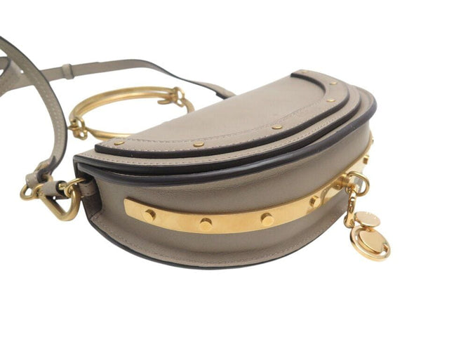 Bracelet sac a main CHLOE minaudiere bracelet nile bandouliere cuir gris bag 58 Facettes 268383