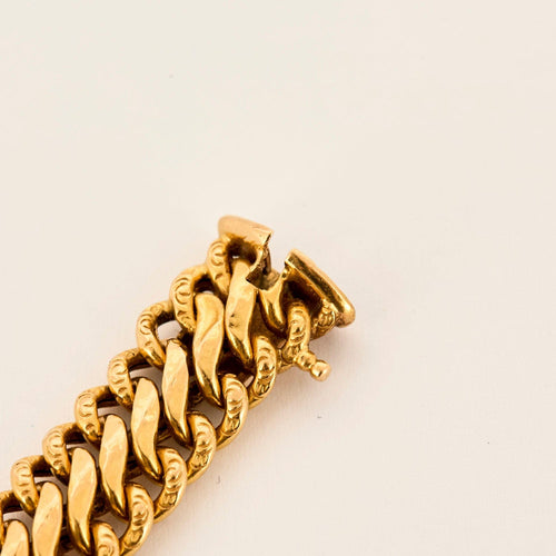 Bracelet Bracelet gourmette maille américaine en or jaune 58 Facettes
