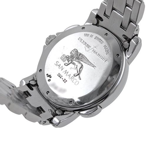 Montre Ulysse Nardin San Marco GMT + Dual Time Date 203-22 Stainless Steel Yellow Dial Automatic 58 Facettes