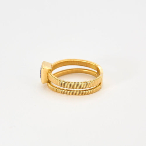 Bague 53 BAGUE DOUBLE JONC AMETHYSTE 58 Facettes M9034