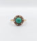 Bague 52.5 Bague marguerite or jaune, cabochon de turquoise, diamants et perles (circa 1900) 58 Facettes A05219