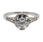 Bague 52.5 Bague solitaire Art déco en platine et diamant taille ancienne 1,40 carat 58 Facettes A06491