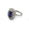 Bague 56.5 Bague Marguerite - Platine, Diamants & Saphir 58 Facettes 250471R