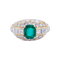 Bague 54 Bague or jaune, émeraude coussin et pavage diamants. 58 Facettes 32324