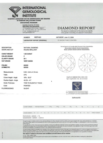 Bague 53 Bague solitaire 1,05 ct 58 Facettes 9735