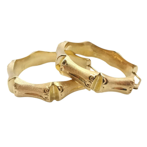 Boucles d'oreilles Boucles d'oreilles créoles bambous en or 58 Facettes