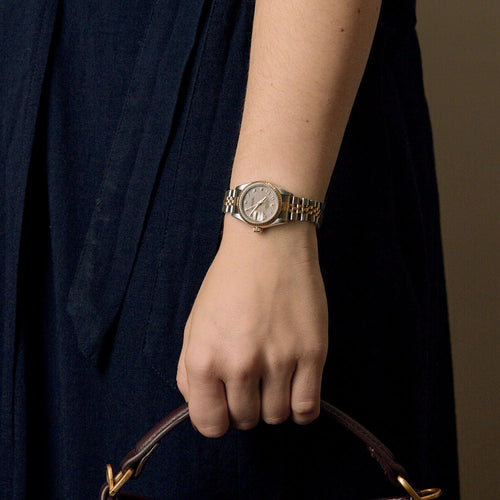 Montre Montre Rolex Modèle Datejust 26 mm en Or 18K et Acier Computer Dial 58 Facettes