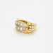 Bague 44 Bague tank pont or jaune platine diamants 58 Facettes