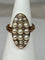 Bague marquise perles fines, diamants