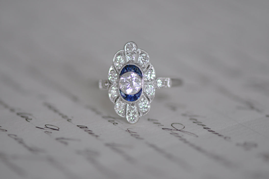 bague saphir bleu