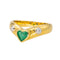 Bague 54 Bague  Jonc Or jaune Emeraude, Diamant 58 Facettes 4286093CN