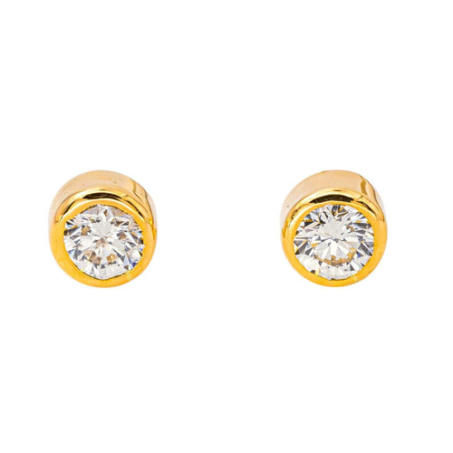 Boucles d'oreilles Boucles d'oreilles Puces Or jaune Diamant 58 Facettes 4286082CN