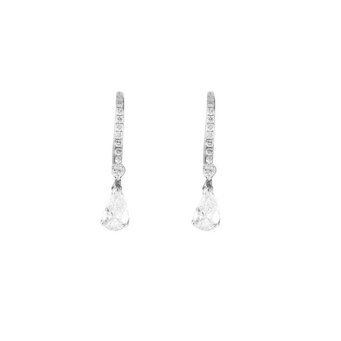 Paire boucles oreilles diamants or blanc 58 Facettes 2090701