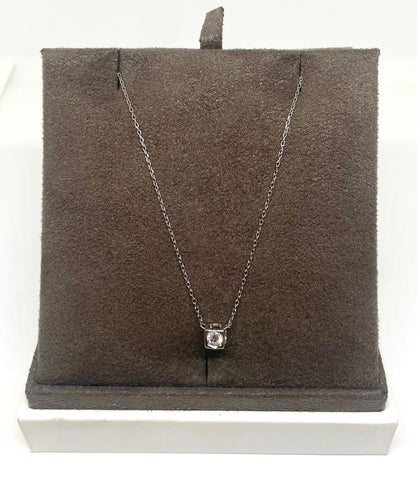Collier Dinh Van- Collier le cube or blanc taille moyen 58 Facettes