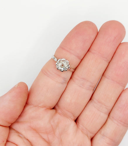 Bague 52.5 Bague solitaire Art déco en platine et diamant taille ancienne 0,80 carat 58 Facettes A06282
