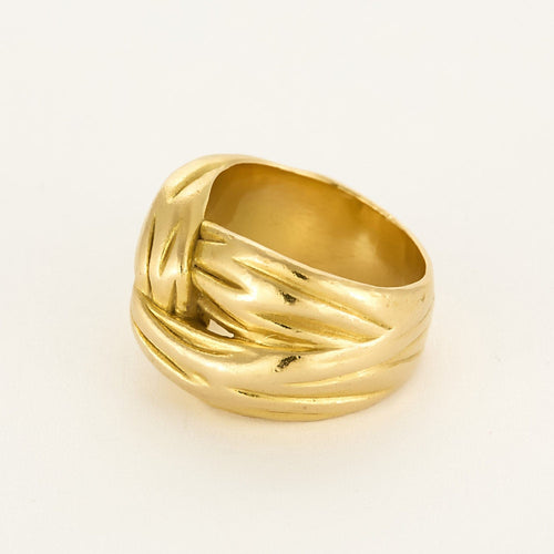 Bague 51,5 Bague en or jaune à motif noeud stylisé ciselé 58 Facettes MON1102