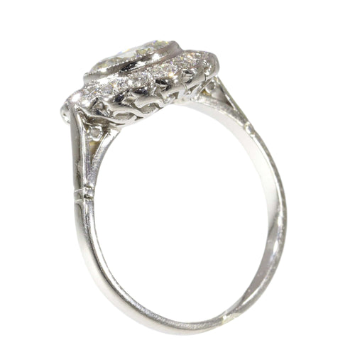 Bague 58 Bague en platine de style Art déco des années 1950, symbole classique d'amour et de continuité 58 Facettes 25238-0015