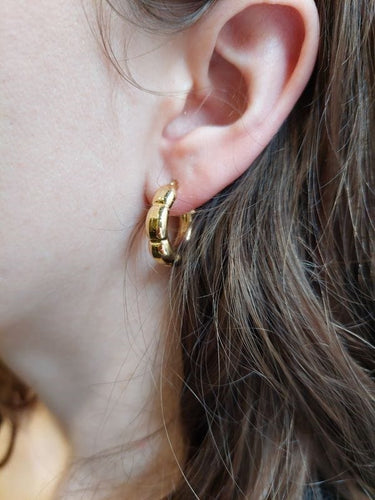 Boucles d'oreilles CRÉOLES GODRONNÉES 58 Facettes 087491