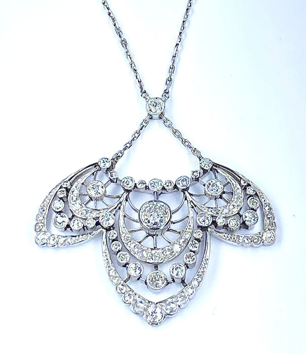 Collier Collier pendentif en platine, diamants, époque 1900 58 Facettes AB436