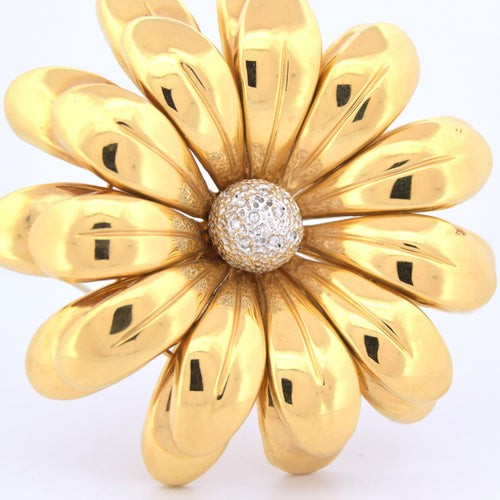 Broche Spilla a fiore en or jaune 18k et diamants 58 Facettes SP39