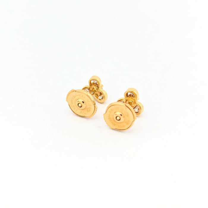 Boucles d'oreilles or jaune, diamants, saphirs