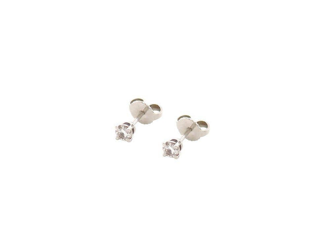 boucles d'oreilles tiffany puces harmony platine diamants 0.22ct s 58 Facettes 265706