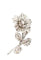 Broche Broche florale rétro en or blanc et diamants – années 40 58 Facettes E31