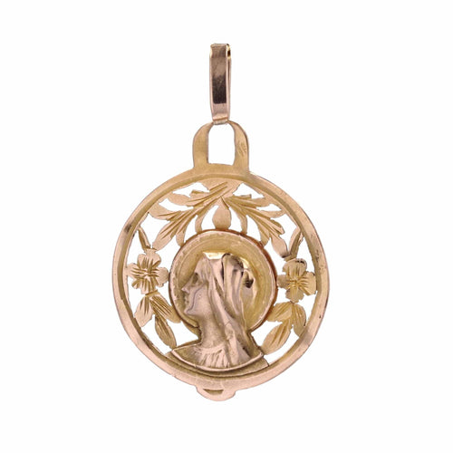 Pendentif Médaille ancienne or rose ajourée 58 Facettes CVP117