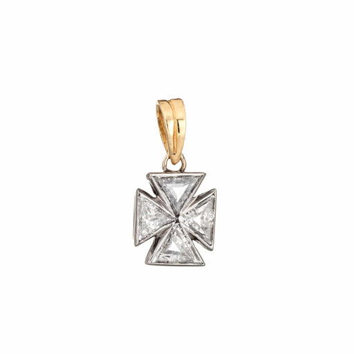 Pendentif Vintage Art Déco Diamond Maltese Cross Pendant 58 Facettes G13182