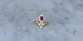Bague 53 Bague Duchesse Diamants et Rubis sur Or Jaune 58 Facettes