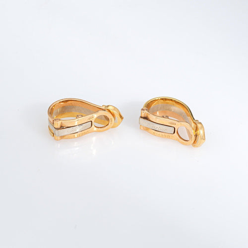 Boucles d'oreilles CARTIER - Boucles d'oreilles Double C vintage années 90 3 ors 58 Facettes G14152