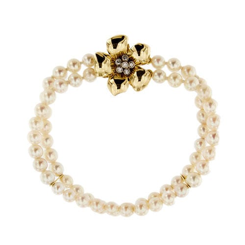 Bracelet Bracelet avec perles et diamants 58 Facettes 27351