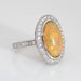 60 Fire Opal Diamond Ring Large Oval Estate White Gold Cocktail Fine Jewelry 58 Facettes G12677