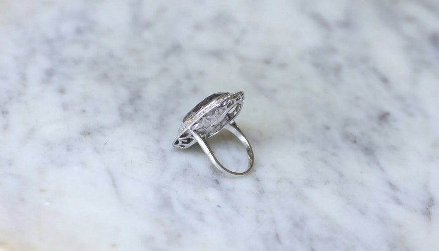 Bague Grande Bague Art Déco Améthyste et Diamants 58 Facettes