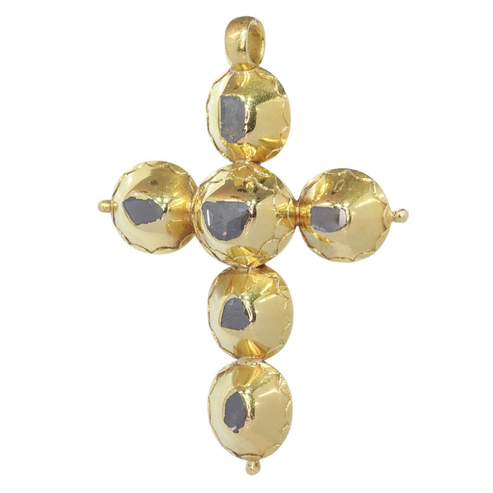 Pendentif Pendentif croix géorgienne des années 1780 avec diamants taille rose 58 Facettes 24275-0345