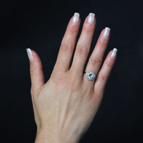 Bague 53 Bague marguerite diamants ancienne 58 Facettes 25-135