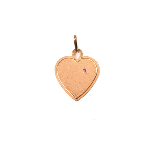 Pendentif Médaille cœur Etoile d'amour vintage en or jaune 58 Facettes 267