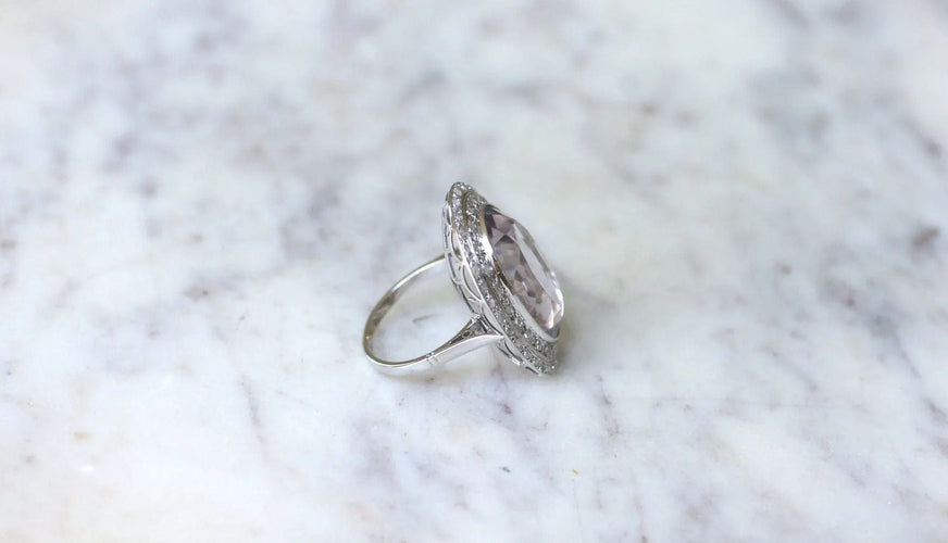 Bague Grande Bague Art Déco Améthyste et Diamants 58 Facettes