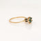 Bague tulipe vintage en or jaune 14 carats avec diamants et émeraude, taille 5,5