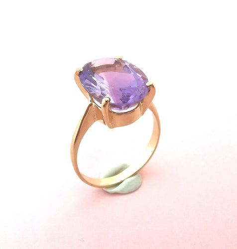 Bague 54.5 Bague Améthyste Ovale 58 Facettes AA 1601
