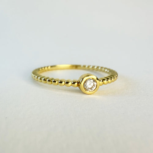 Bague Solitaire n°06 or jaune et diamant