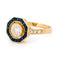 Bague 54.5 Bague octogonale en or jaune, diamant et saphir 58 Facettes B934B7B631874BFB8EF3D39CA25F6117