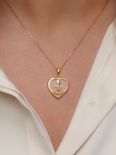 Pendentif Médaille amour Augis cœur en verre or et rubis, Plus qu’hier moins que demain 58 Facettes 922