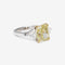 Bague Bague en diamant de forme radiante jaune fantaisie SI1 de 5,02 carats, GIA 58 Facettes 22612